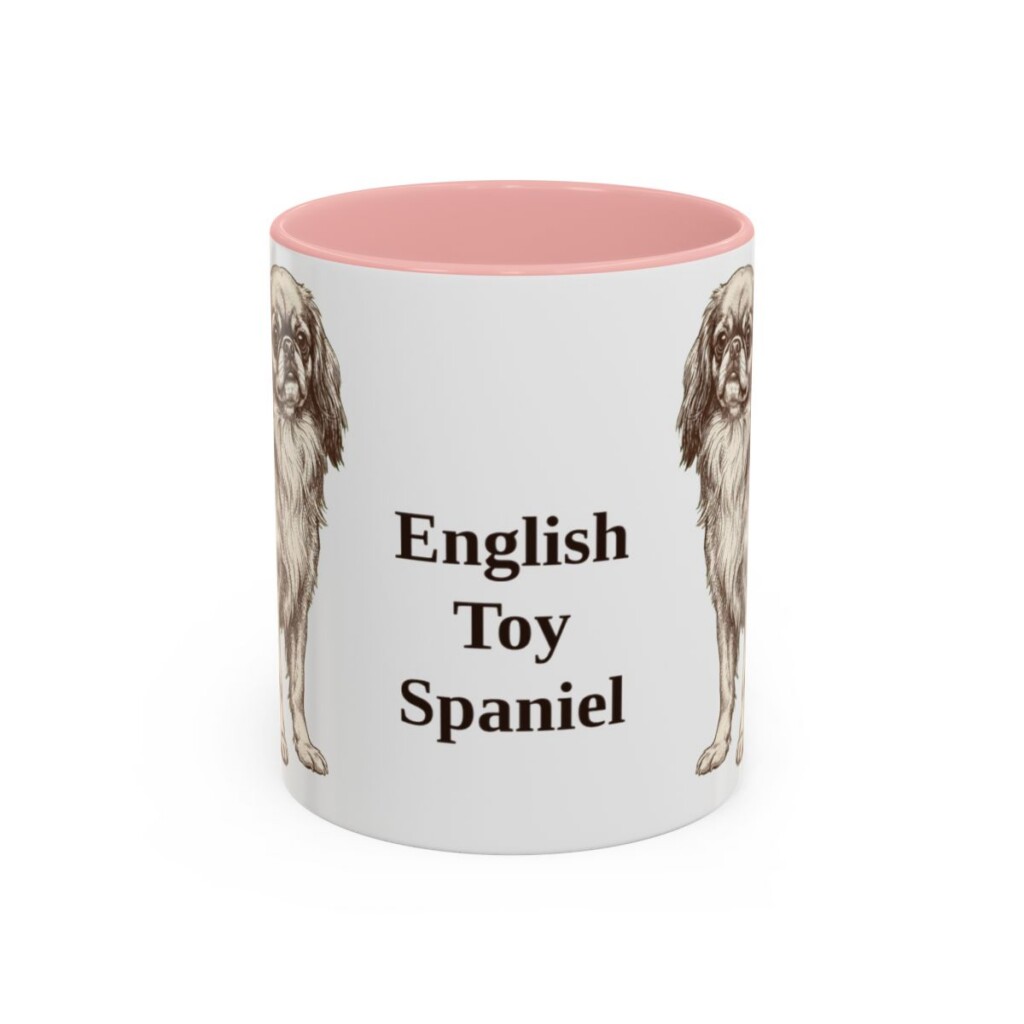 11oz English Toy Spaniel Mug, Pink, front view