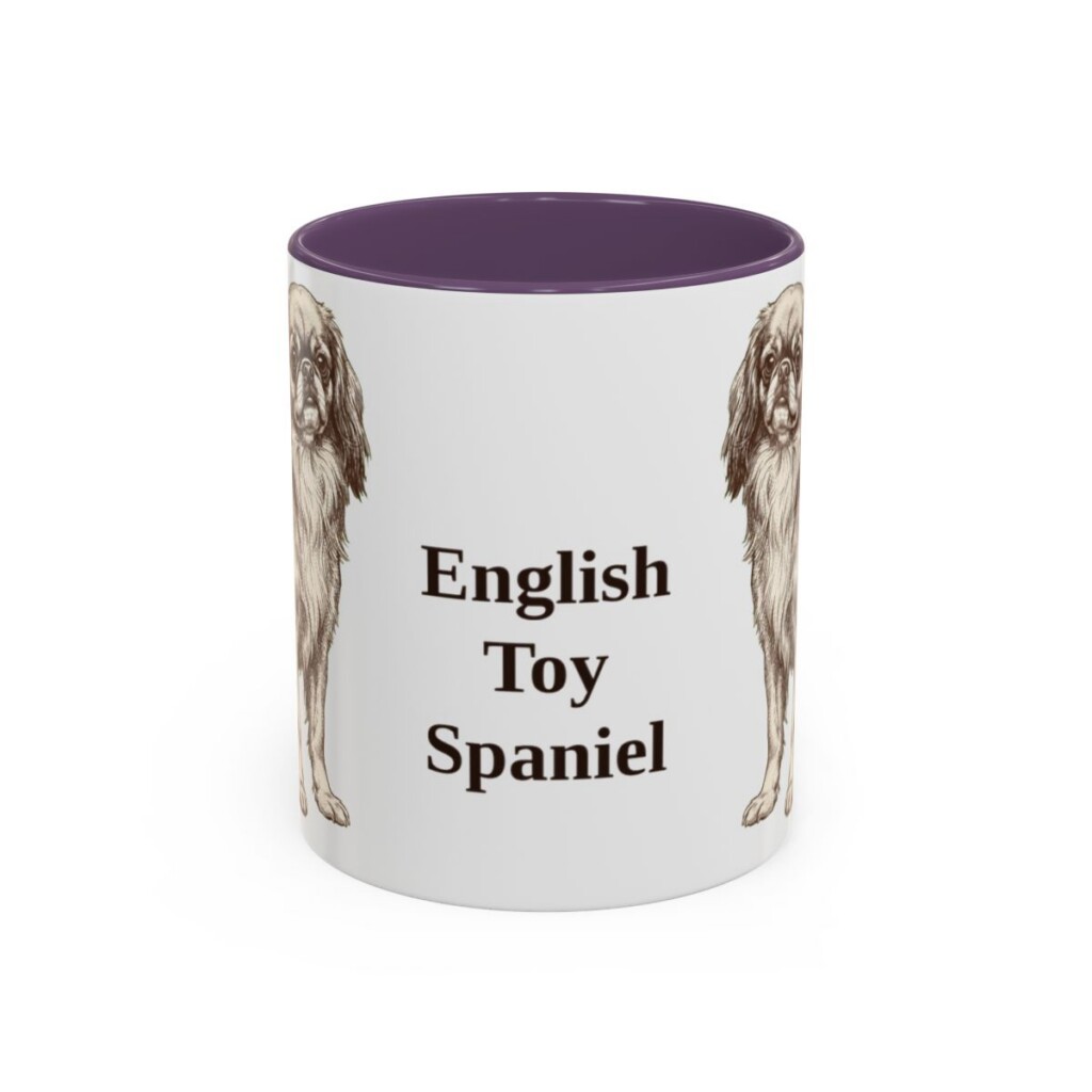 11oz English Toy Spaniel Mug, Purple, front view
