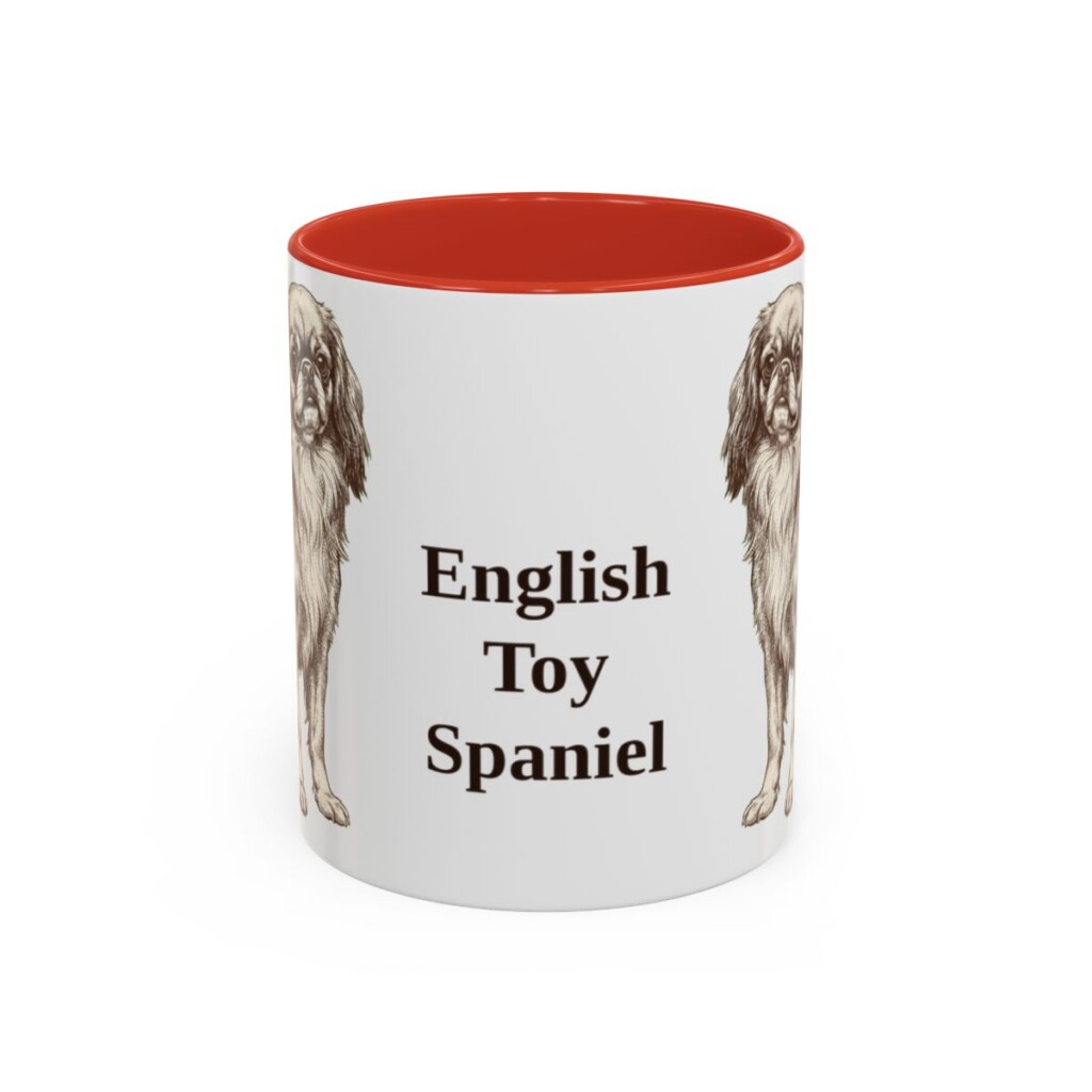 11oz English Toy Spaniel Mug, Red, front view