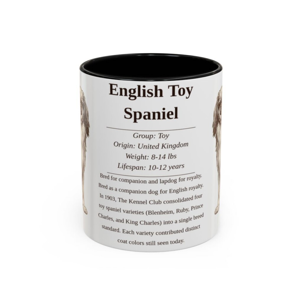 11oz English Toy Spaniel Mug, Black, front view