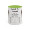 11oz English Toy Spaniel Mug, Light Green, front view