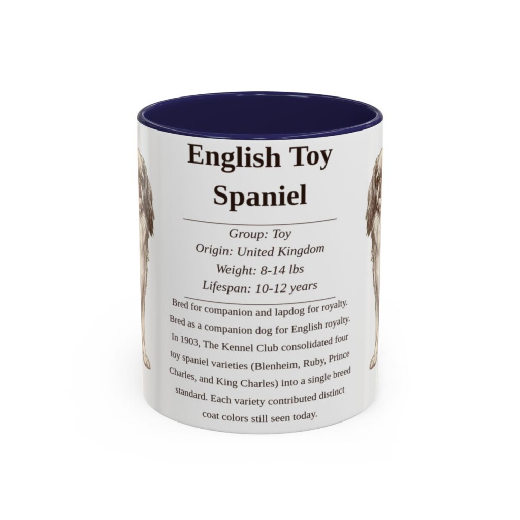 11oz English Toy Spaniel Mug, Navy, front view