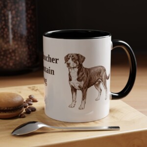 11oz Entlebucher Mountain Dog Mug, Black, lifestyle photo