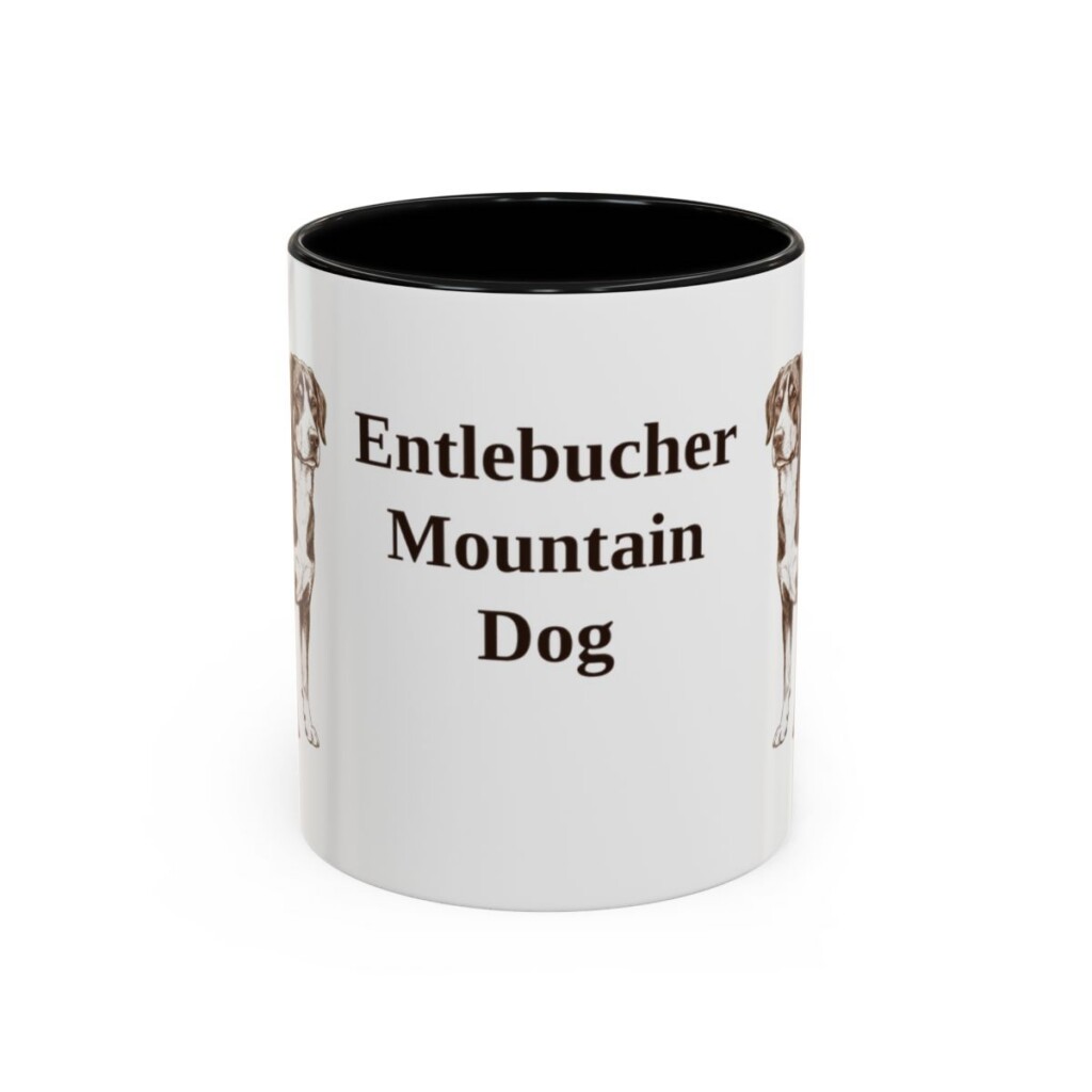 11oz Entlebucher Mountain Dog Mug, Black, front view
