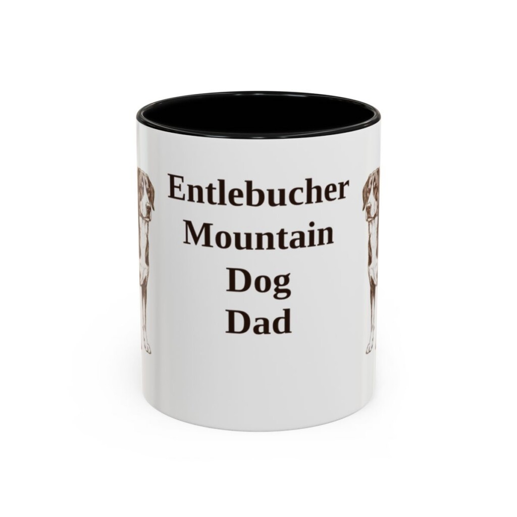 11oz Entlebucher Mountain Dog Dog Dad Mug, Black, front view