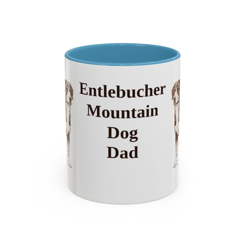 11oz Entlebucher Mountain Dog Dog Dad Mug, Light Blue, front view