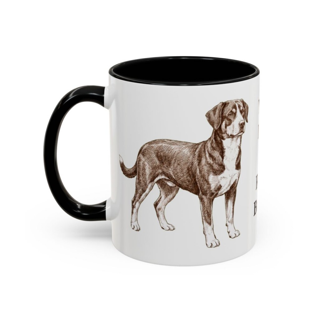 11oz Funny Entlebucher Mountain Dog Mug, Black, left side view