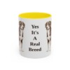 11oz Funny Entlebucher Mountain Dog Mug, Yellow, front view