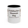 11oz Entlebucher Mountain Dog Latin Mug, Black, front view