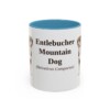 11oz Entlebucher Mountain Dog Latin Mug, Light Blue, front view