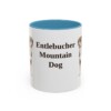 11oz Entlebucher Mountain Dog Mug, Light Blue, front view