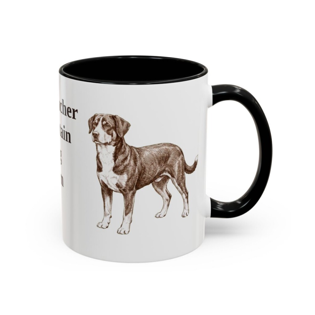 11oz Entlebucher Mountain Dog Dog Mom Mug, Black, right side view