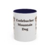 11oz Entlebucher Mountain Dog Mug, Navy, front view