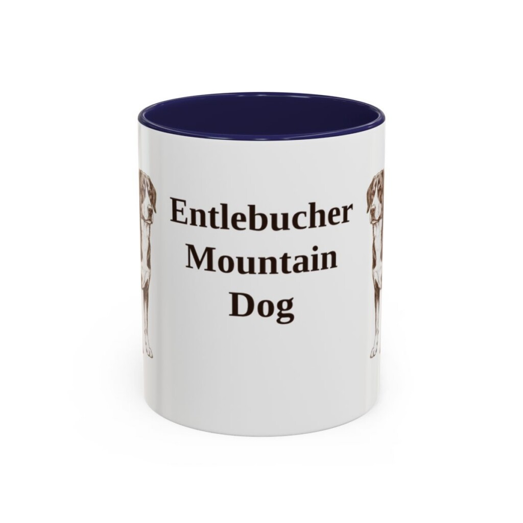 11oz Entlebucher Mountain Dog Mug, Navy, front view
