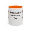 11oz Entlebucher Mountain Dog Mug, Orange, front view