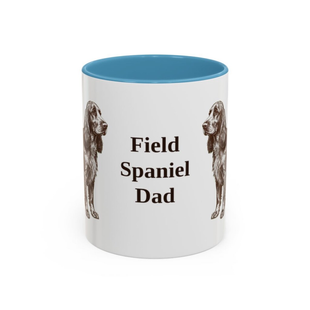 11oz-field-spaniel-mug-dad-light-blue 11oz Field Spaniel Dog Dad Mug, Light Blue, front view