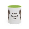 11oz-field-spaniel-mug-dad-light-green 11oz Field Spaniel Dog Dad Mug, Light Green, front view