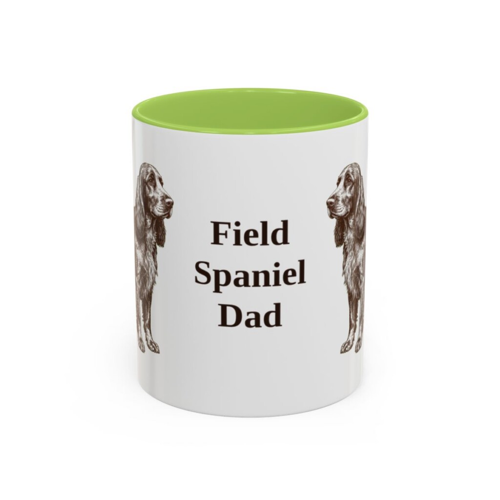 11oz-field-spaniel-mug-dad-light-green 11oz Field Spaniel Dog Dad Mug, Light Green, front view