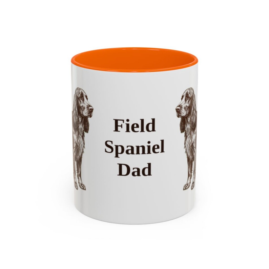 11oz-field-spaniel-mug-dad-orange 11oz Field Spaniel Dog Dad Mug, Orange, front view