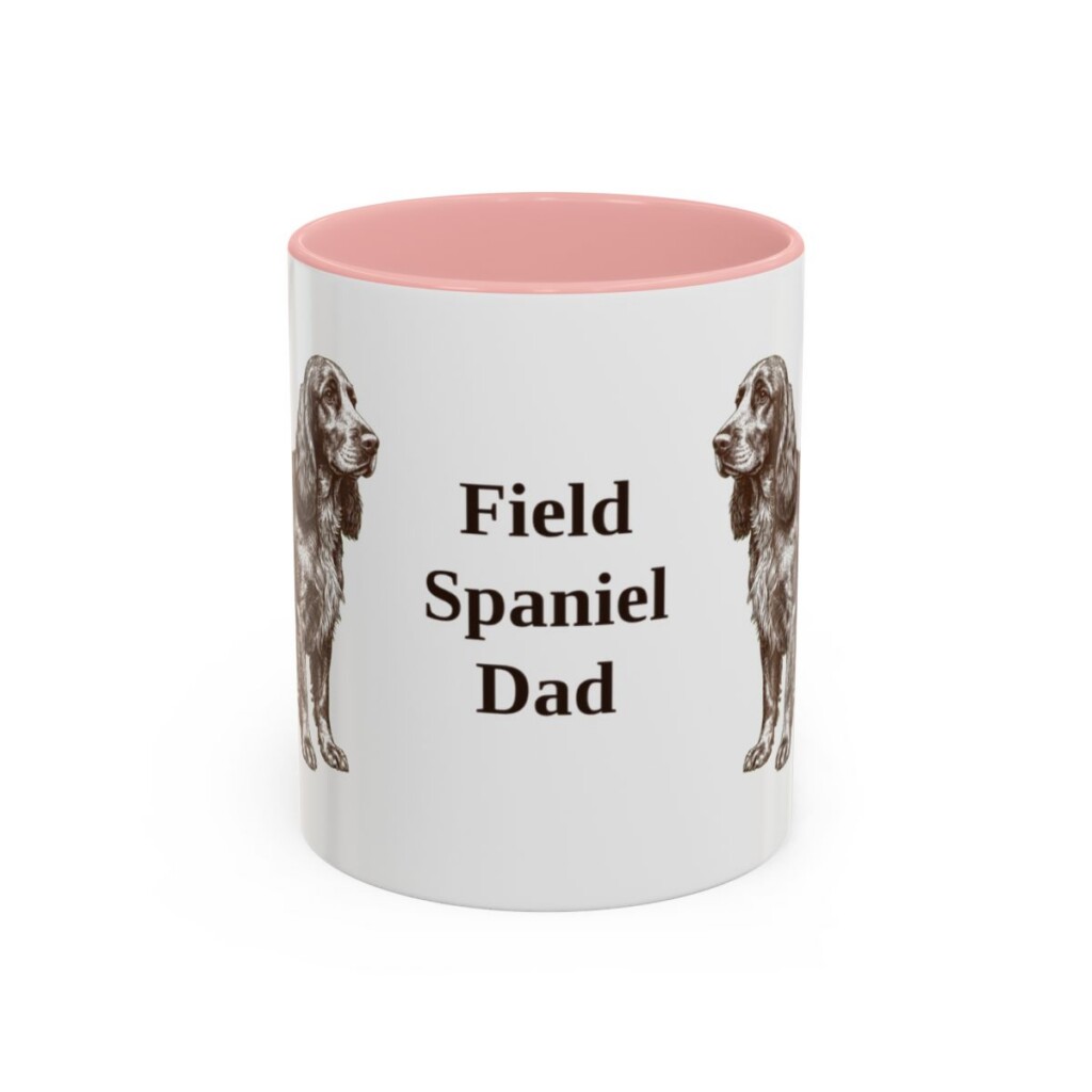 11oz-field-spaniel-mug-dad-pink 11oz Field Spaniel Dog Dad Mug, Pink, front view