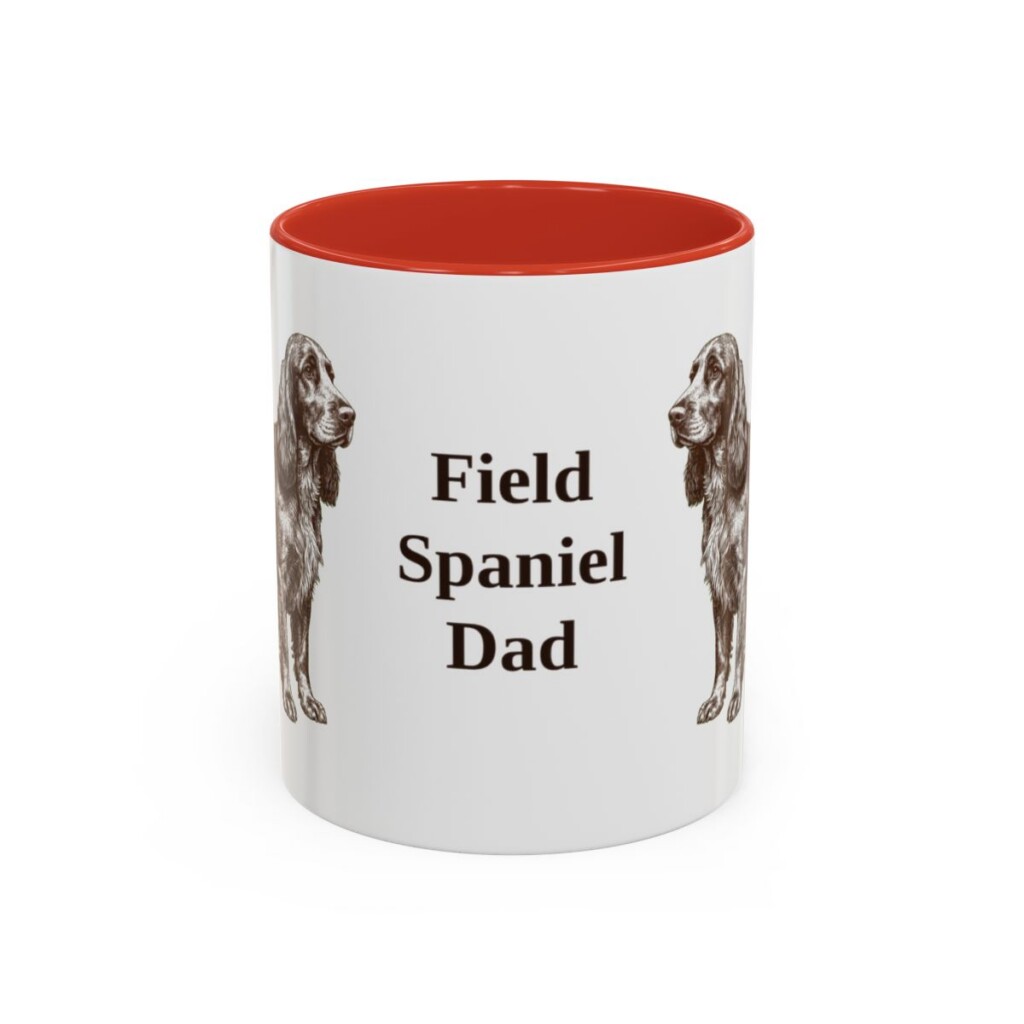 11oz-field-spaniel-mug-dad-red 11oz Field Spaniel Dog Dad Mug, Red, front view
