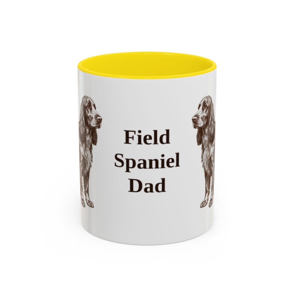 11oz-field-spaniel-mug-dad-yellow 11oz Field Spaniel Dog Dad Mug, Yellow, front view