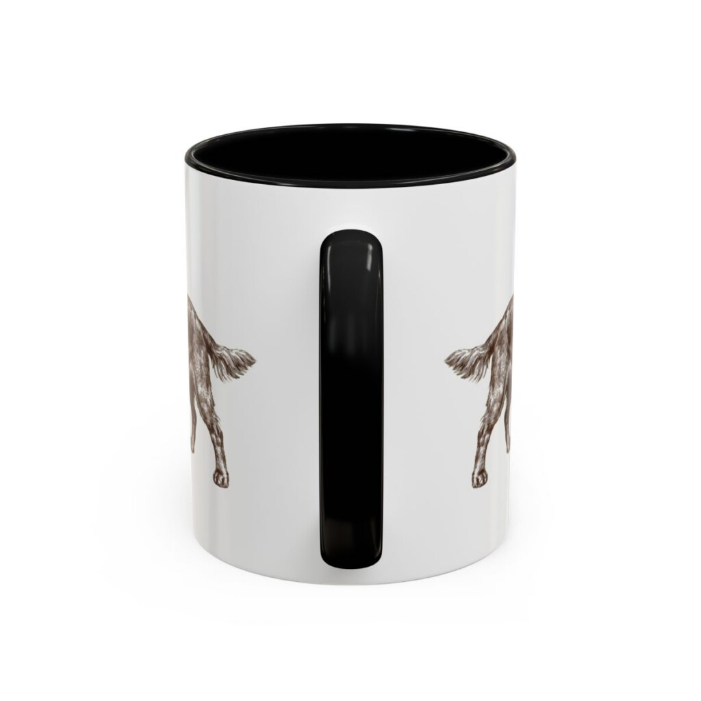 11oz Funny Field Spaniel Mug, Black, back view
