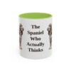11oz Funny Field Spaniel Mug, Light Green, front view