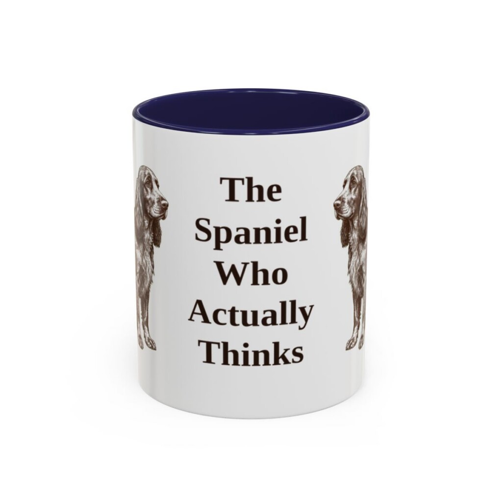 11oz Funny Field Spaniel Mug, Navy, front view