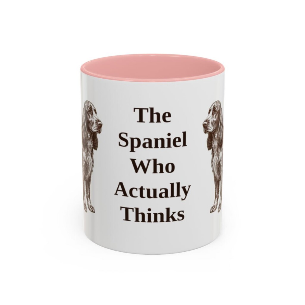 11oz Funny Field Spaniel Mug, Pink, front view