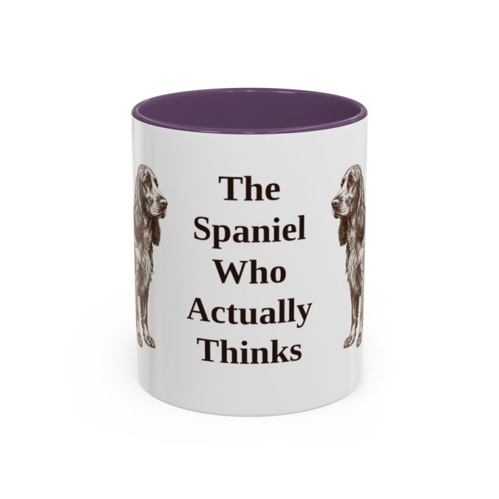 11oz Funny Field Spaniel Mug, Purple, front view