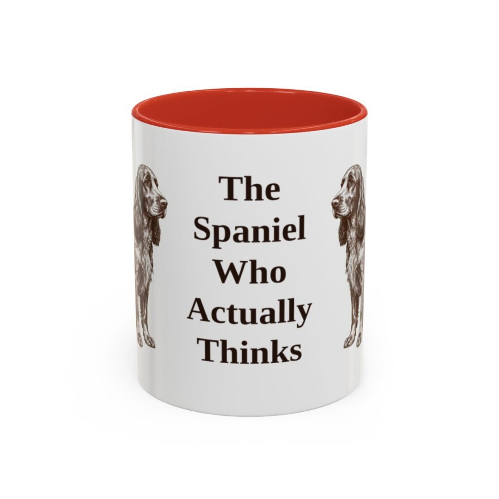 11oz Funny Field Spaniel Mug, Red, front view