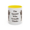 11oz Funny Field Spaniel Mug, Yellow, front view