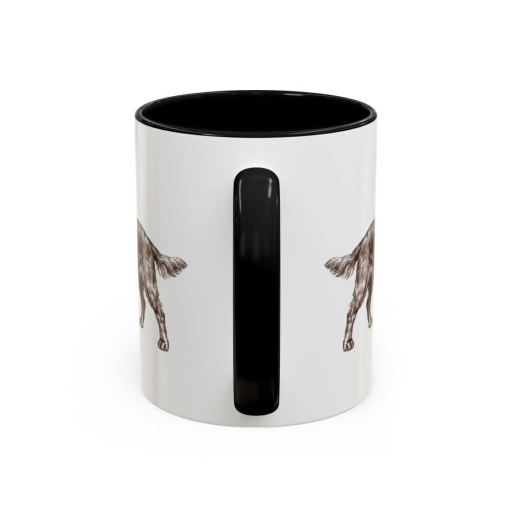 11oz Field Spaniel Latin Mug, Black, back view