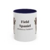 11oz Field Spaniel Latin Mug, Navy, front view