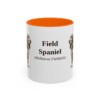 11oz Field Spaniel Latin Mug, Orange, front view