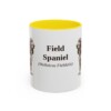 11oz Field Spaniel Latin Mug, Yellow, front view