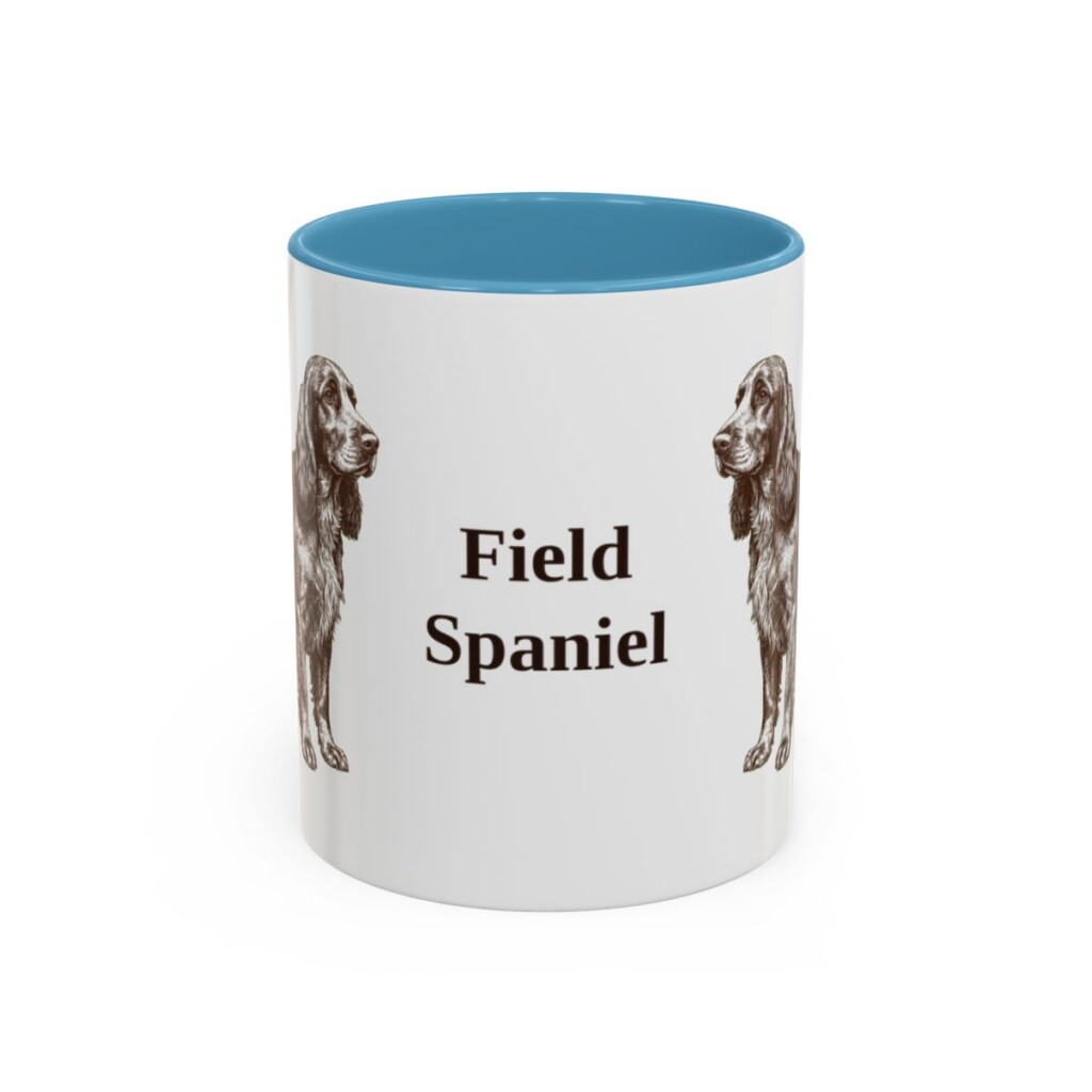 11oz-field-spaniel-mug-light-blue 11oz Field Spaniel Mug, Light Blue, front view