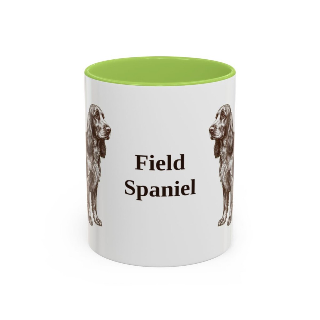11oz-field-spaniel-mug-light-green 11oz Field Spaniel Mug, Light Green, front view