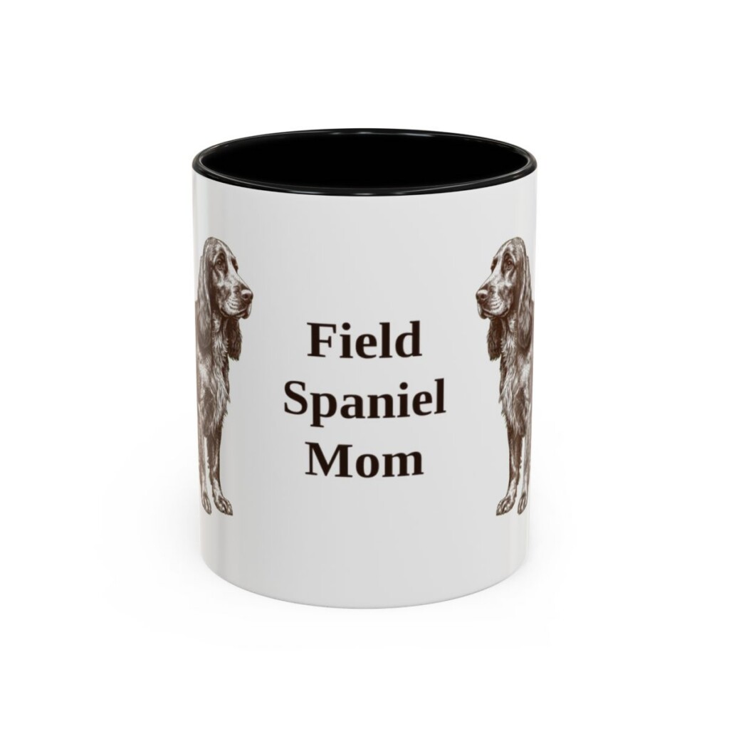 11oz Field Spaniel Dog Mom Mug, Black, front view
