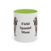 11oz Field Spaniel Dog Mom Mug, Light Green, front view