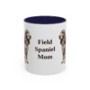 11oz Field Spaniel Dog Mom Mug, Navy, front view