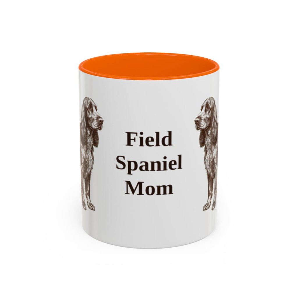 11oz Field Spaniel Dog Mom Mug, Orange, front view