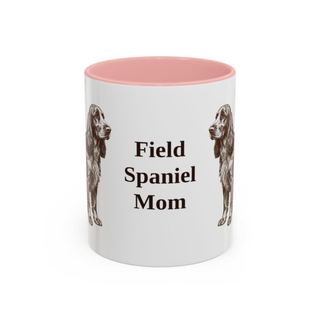 11oz Field Spaniel Dog Mom Mug, Pink, front view