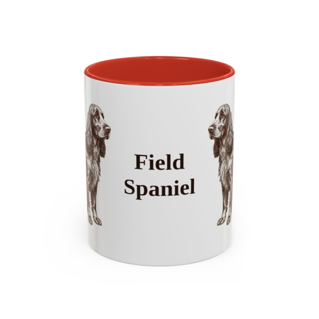 11oz-field-spaniel-mug-red 11oz Field Spaniel Mug, Red, front view