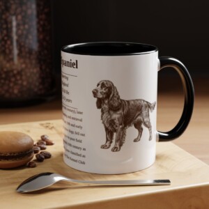 11oz Field Spaniel Mug, Black, lifestyle photo