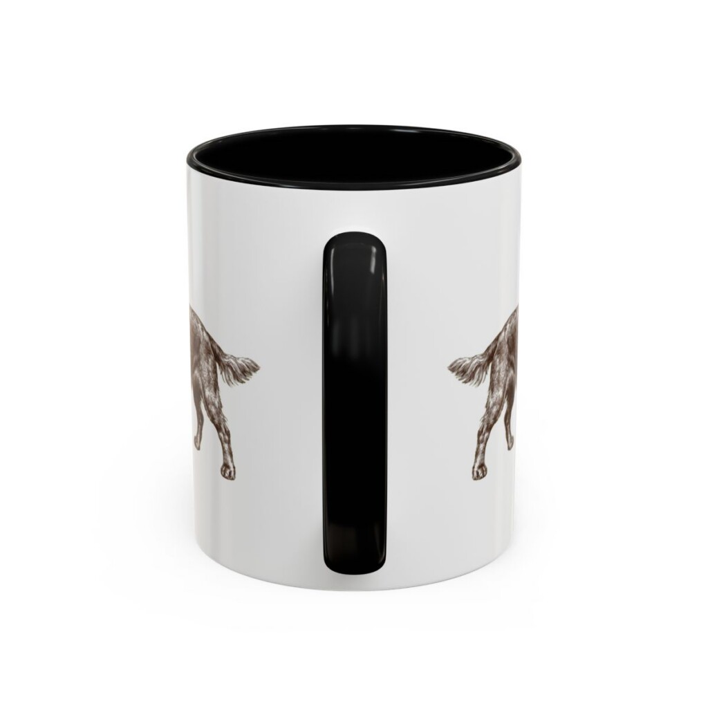 11oz Field Spaniel Mug, Black, back view