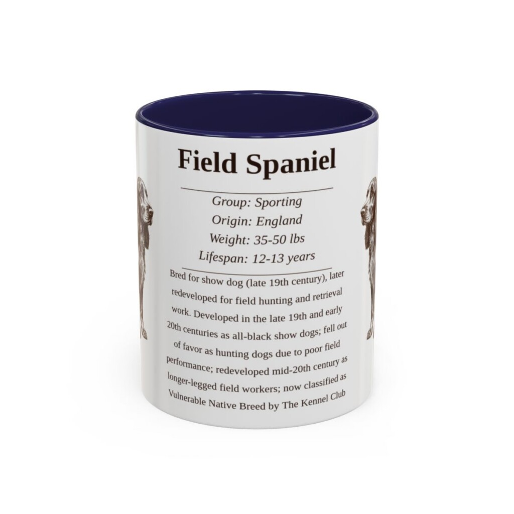 11oz Field Spaniel Mug, Navy, front view