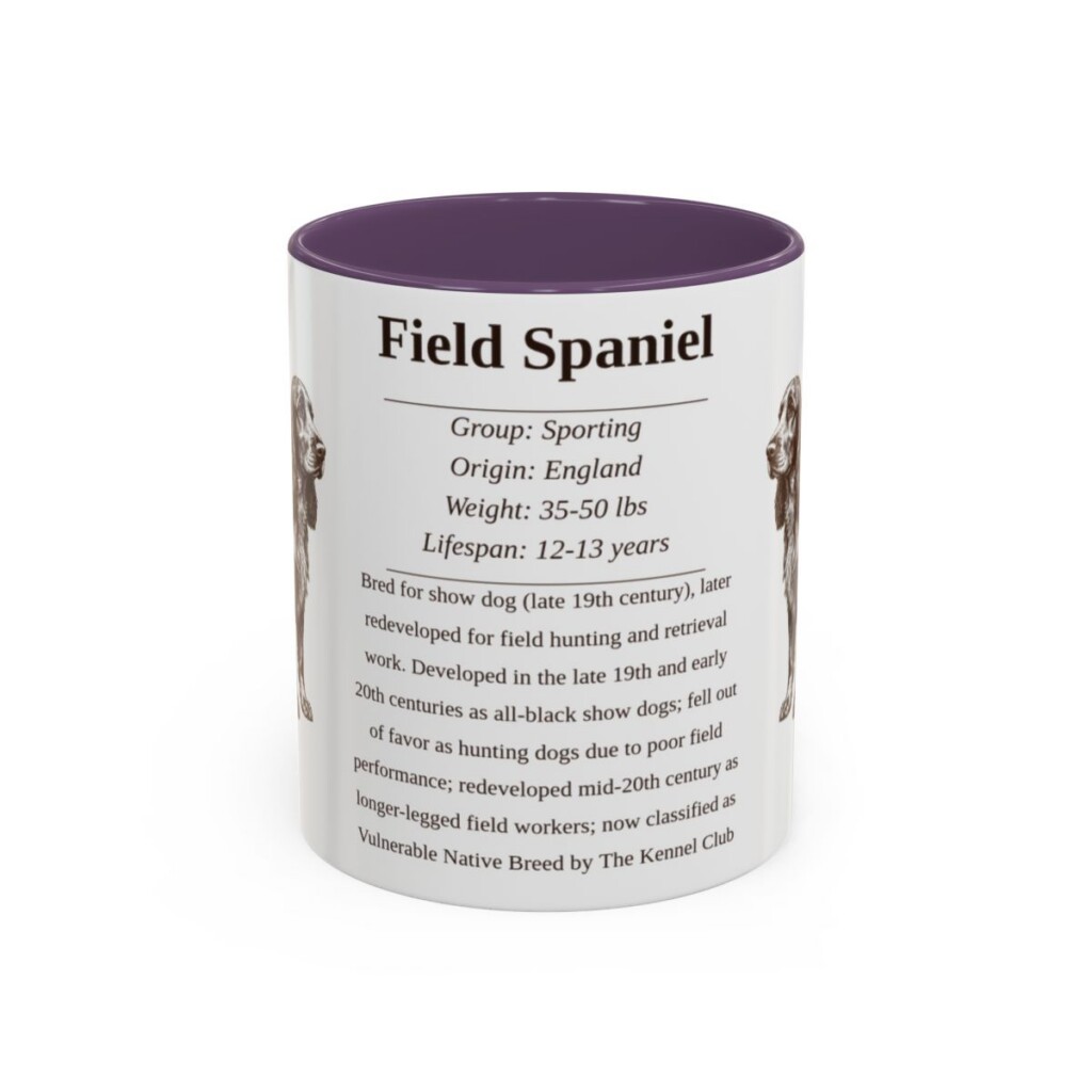 11oz Field Spaniel Mug, Purple, front view