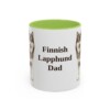 11oz Finnish Lapphund Dog Dad Mug, Light Green, front view